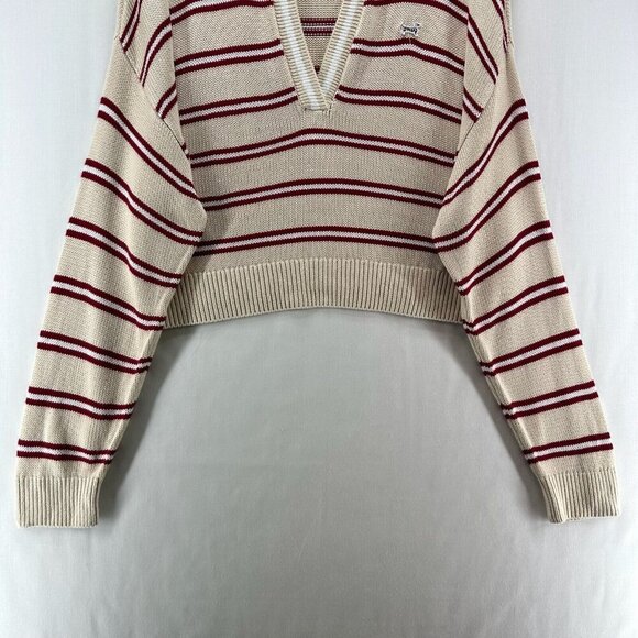 PINK Victoria's Secret Sweater Size M Striped Pullover Boxy Viscose - Picture 4 of 11